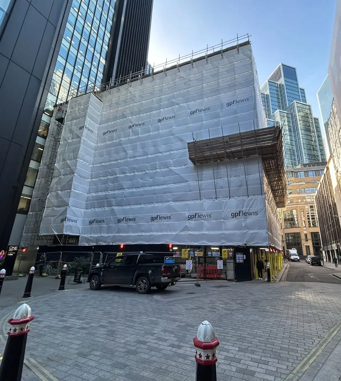 Fibi House temporary roof scaffold